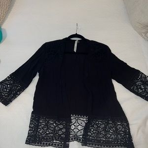 Black crochet cardigan